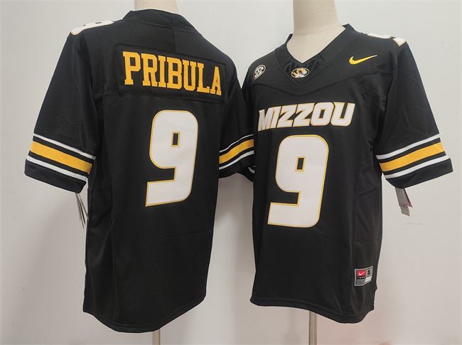 Men's Black Missouri Tigers #9 Beau Pribula F.U.S.E. Stitched Jersey